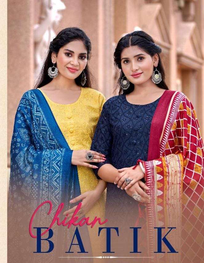 poonam chikan batik by smit creation designer readymade suits collection