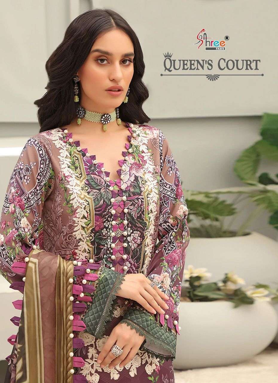 queens court by shree fabs cotton pakistani dresses catalog 