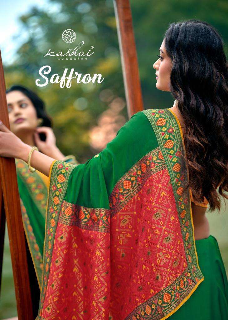 saffron by kashvi silk designer fancy sarees