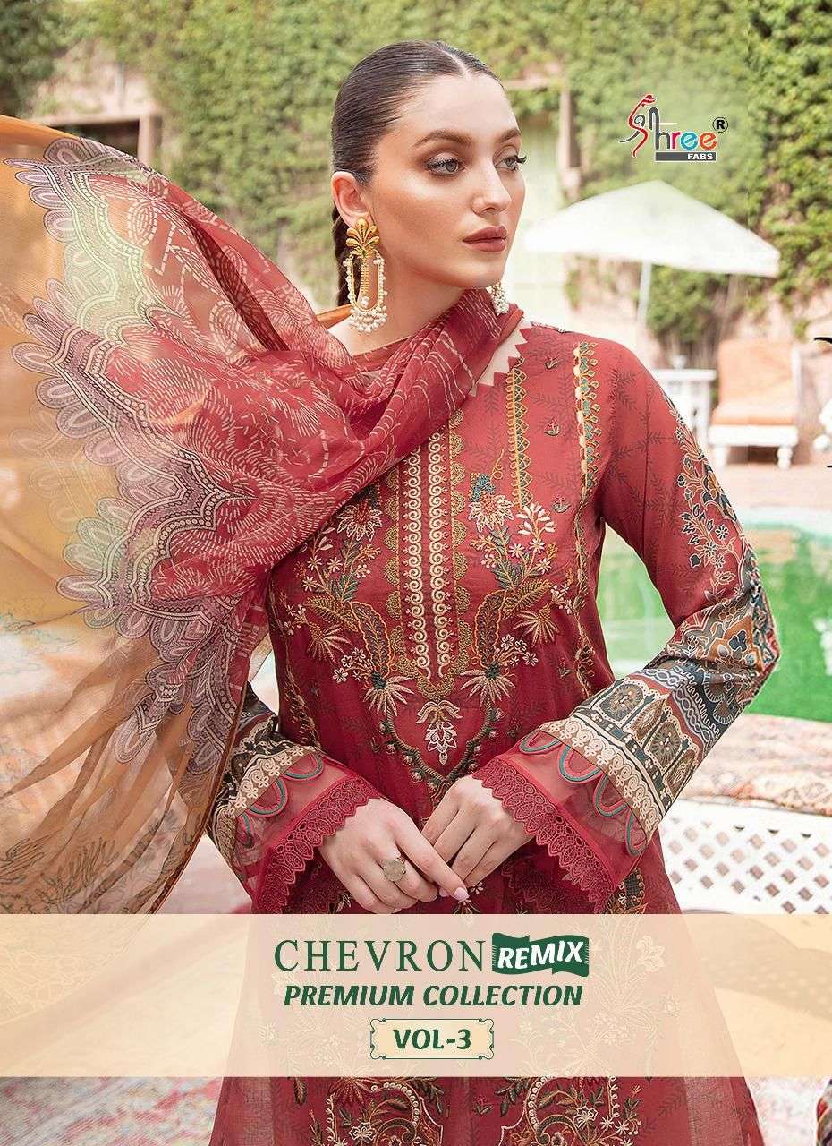 shree fabs chevron remix premium vol 3 cotton pakistani fancy dresses