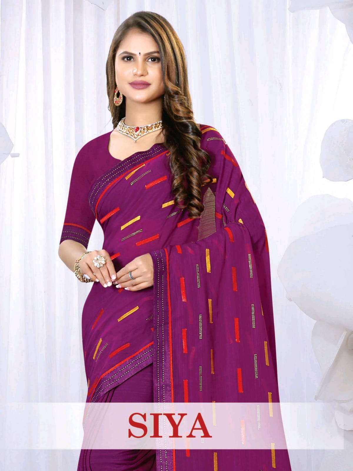 Siya by ranjna saree embroidery worked daily wear saree collection 