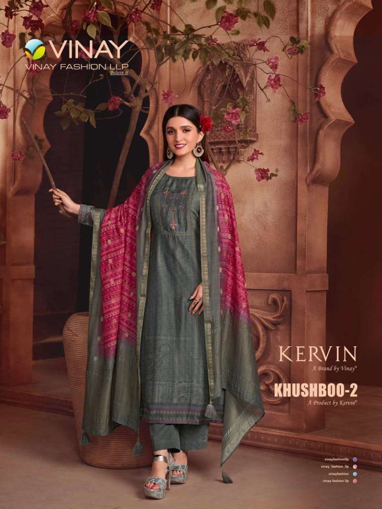 vinay khushboo vol 2 by kervin digital printed muslin silk dresses 