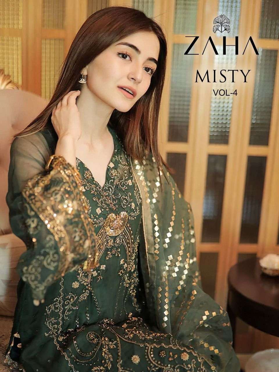 zaha misty vol 4 pakistani georgette embroidery salwar kameez