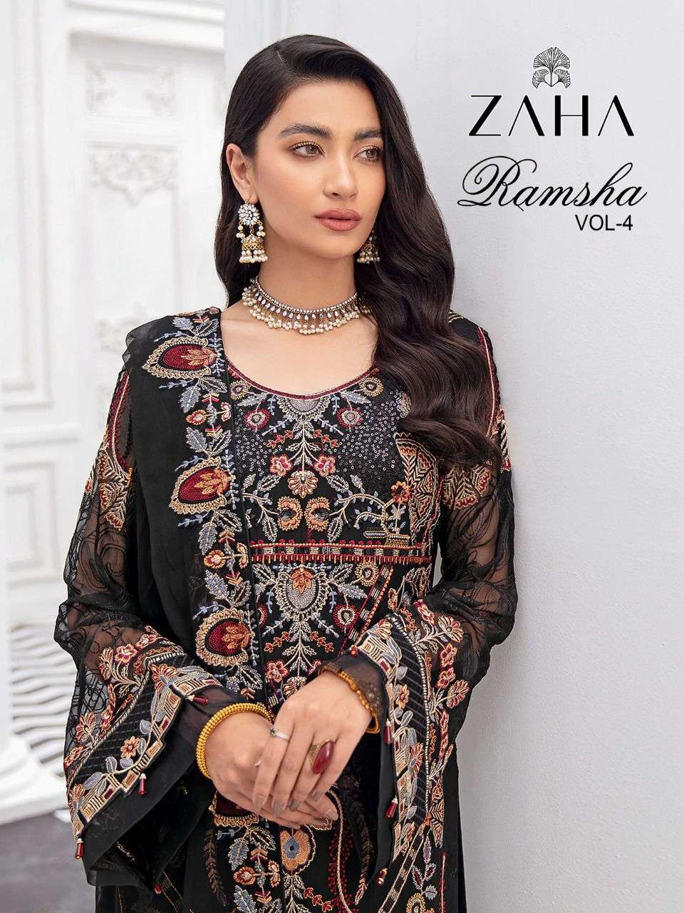 zaha ramsha vol 4 georgette designer pakistani fancy salwar kameez