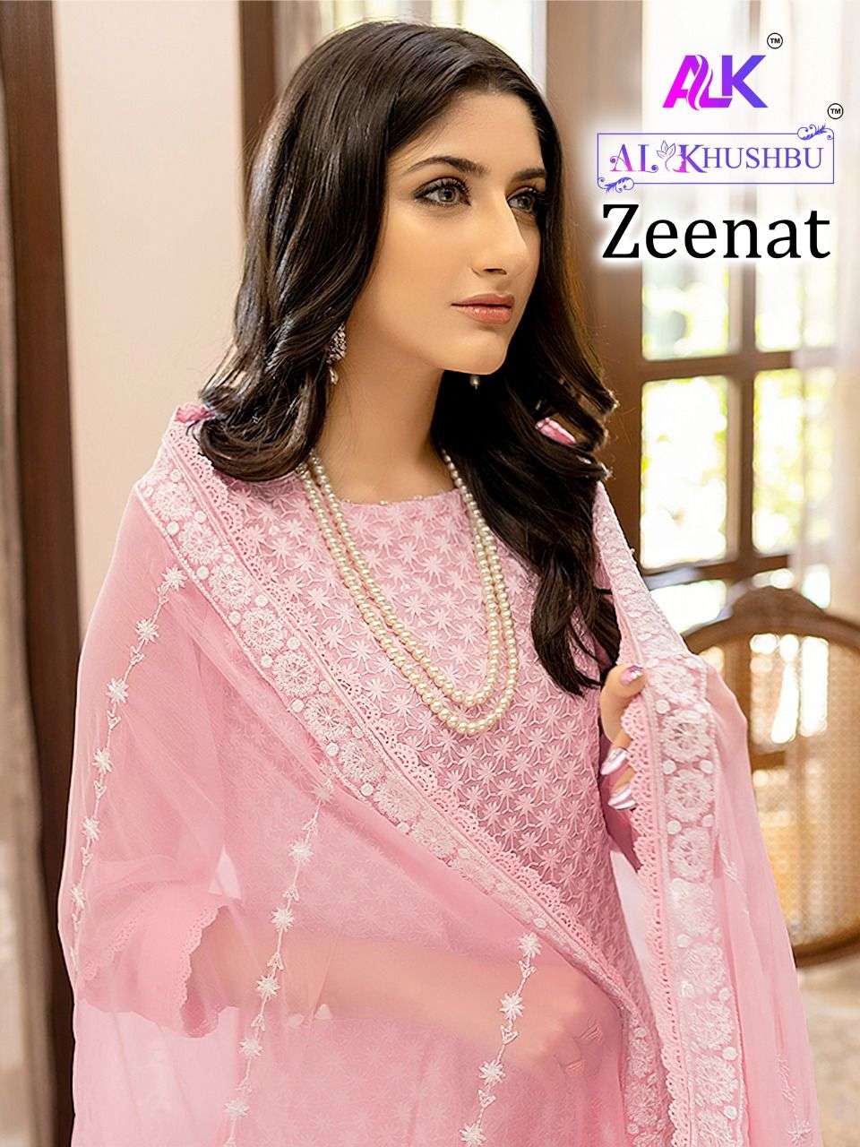 zeenat vol 1 by al khushbu georgette work pakistani designer suits