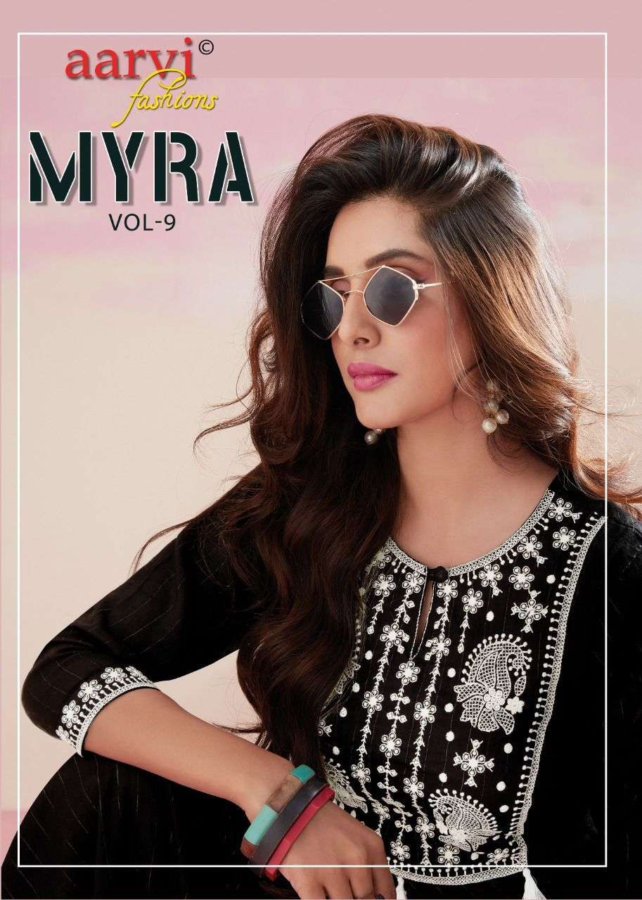 aarvi fashion myra vol 9 long stylish kurti wholesale 