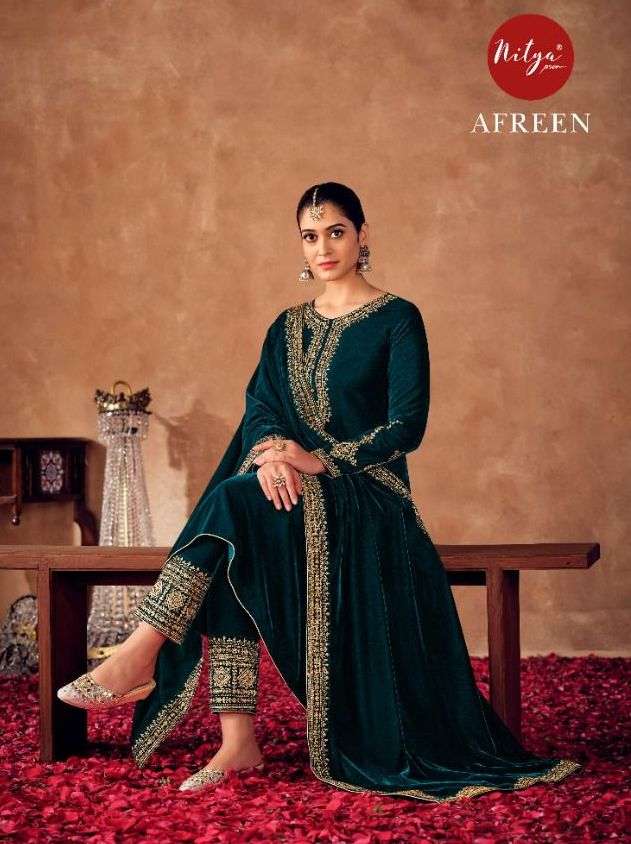 afreen by lt nitya velvet salwar kameez design with price 