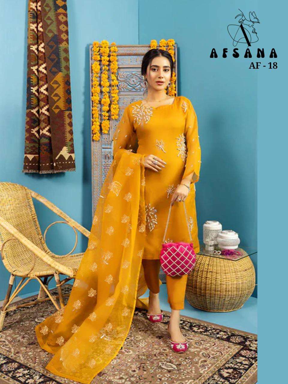 afsana af 18 georgette readymade suits combo set collection