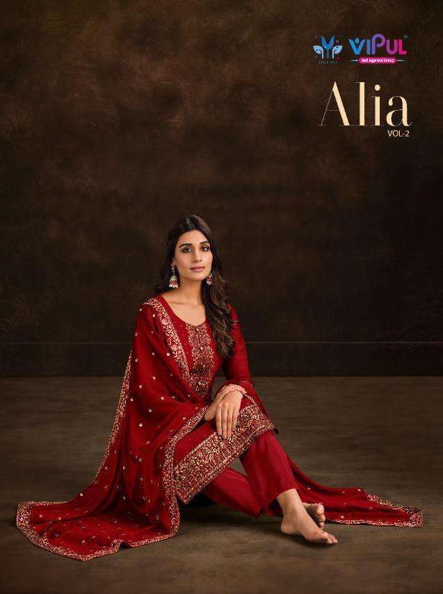 alia vol 2 by vipul georgette handwork classy look salwar kameez