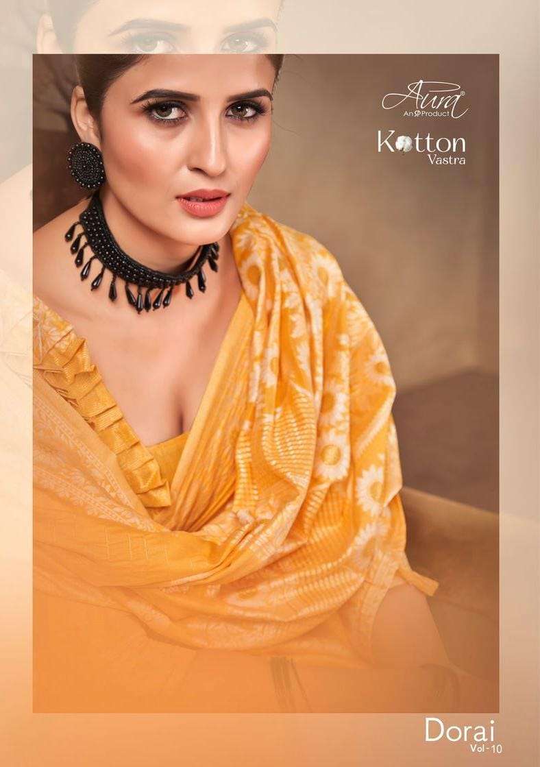 aura dorai vol 10 kotton vastra designer fancy saree wholesaler