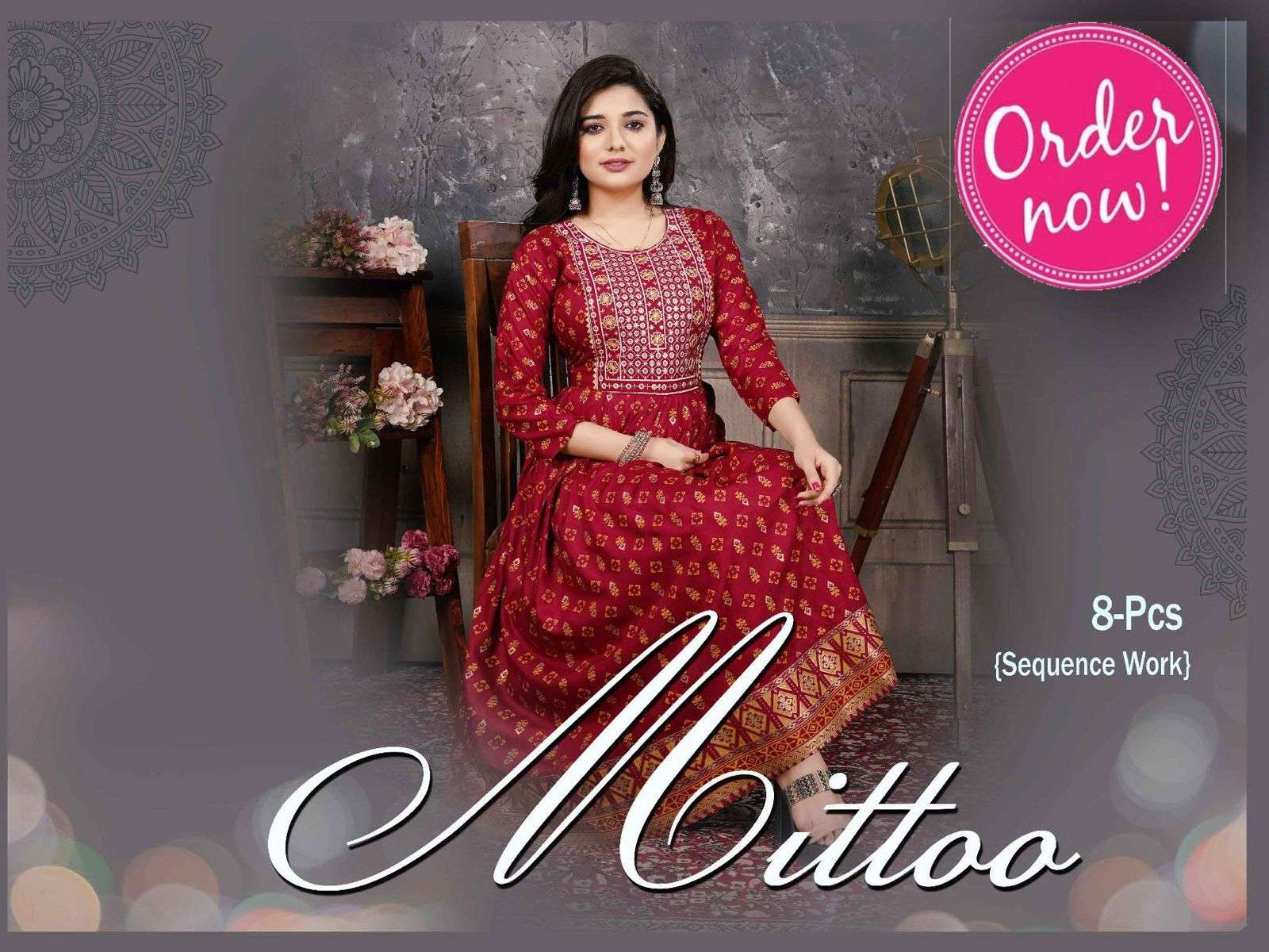 BEAUTY QUEEN MITTOO HEAVY REYON GOLD FOIL PRINT SEQUENCE WORK & FLAIR KURT CATALOG WHOLESALER BEST RATE