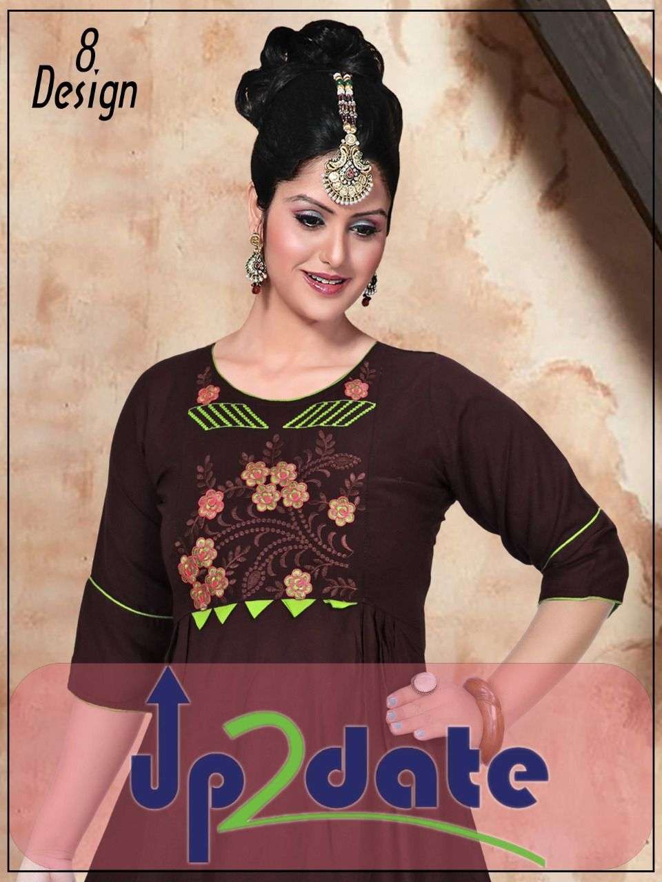 BEAUTY UP2 DATE RAYON PRINT EMBROIDERED KURTI CATALOG WHOLESALER BEST RATE