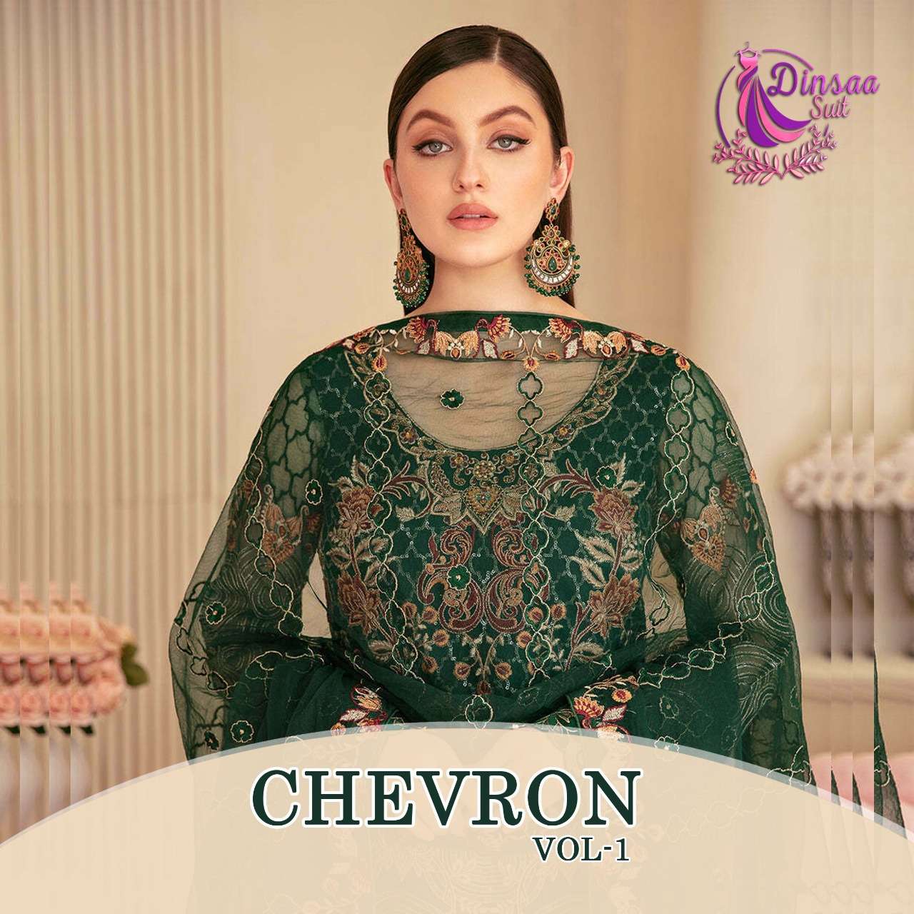 dinsaa chevron vol 1 georgette pakistani designer suits