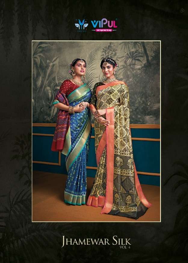 jhamewar silk vol 4 by vipul soft silk designer fancy saree