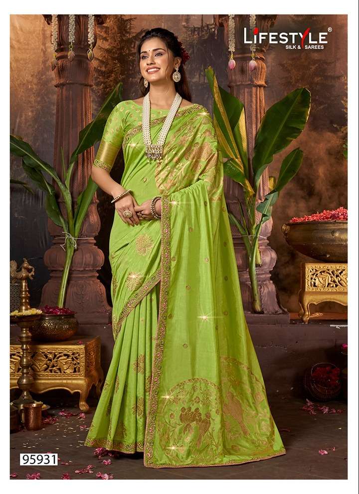 lifestyle 6094 design raw silk beautiful saree design 