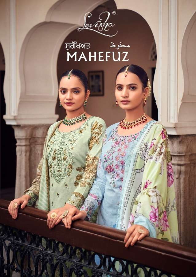 mahefuz by levisha cotton pakistani printed work dress materials