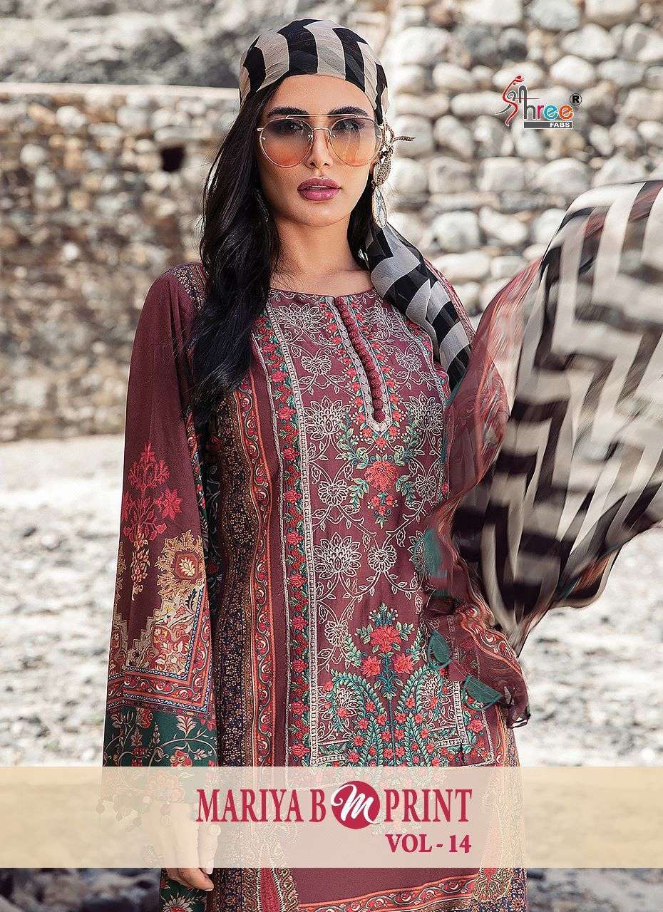 mariya b mprint vol 14 by shree fabs cotton pakistani dresses supplier