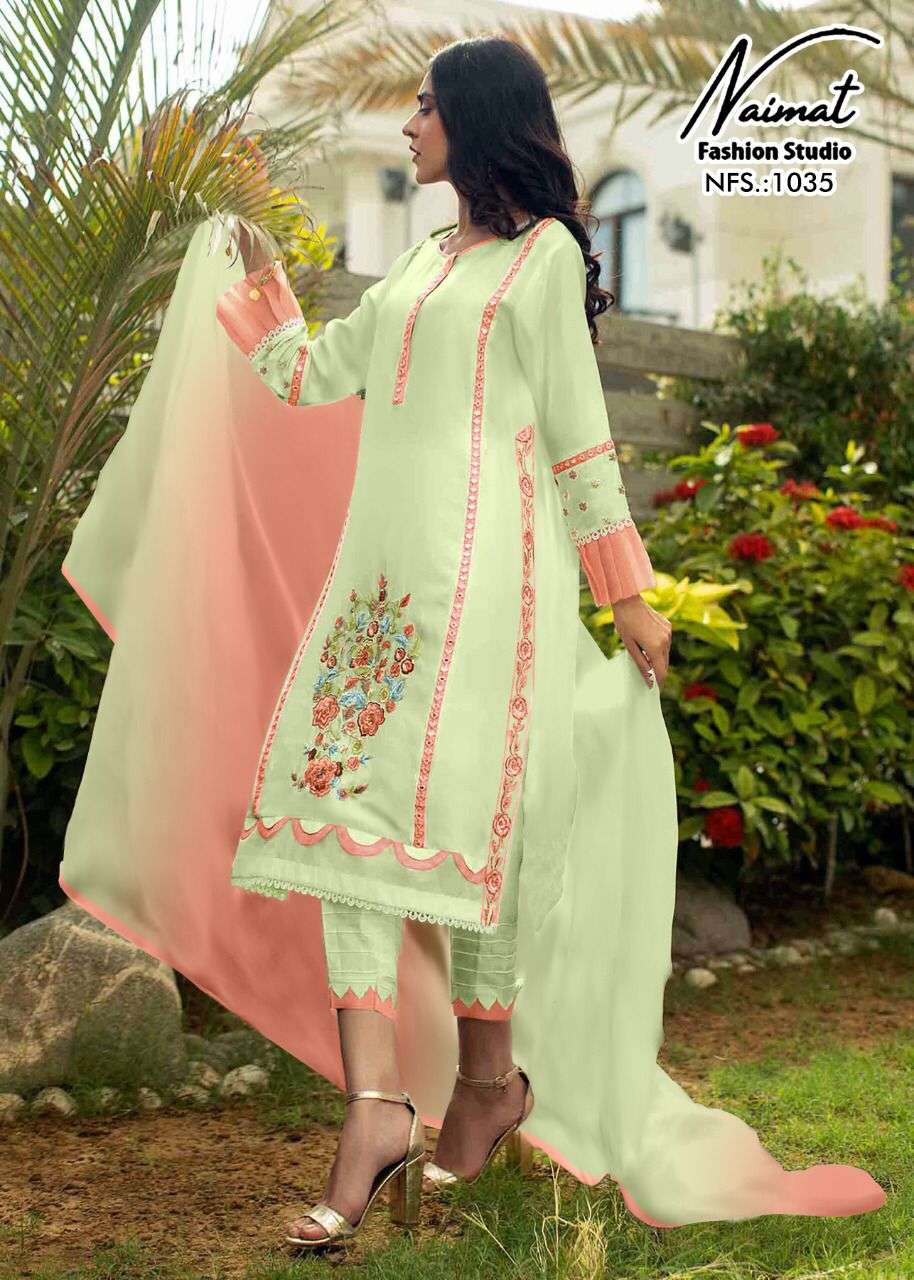 naimat nfs 1035 georgette work pakistani readymade suit exporter