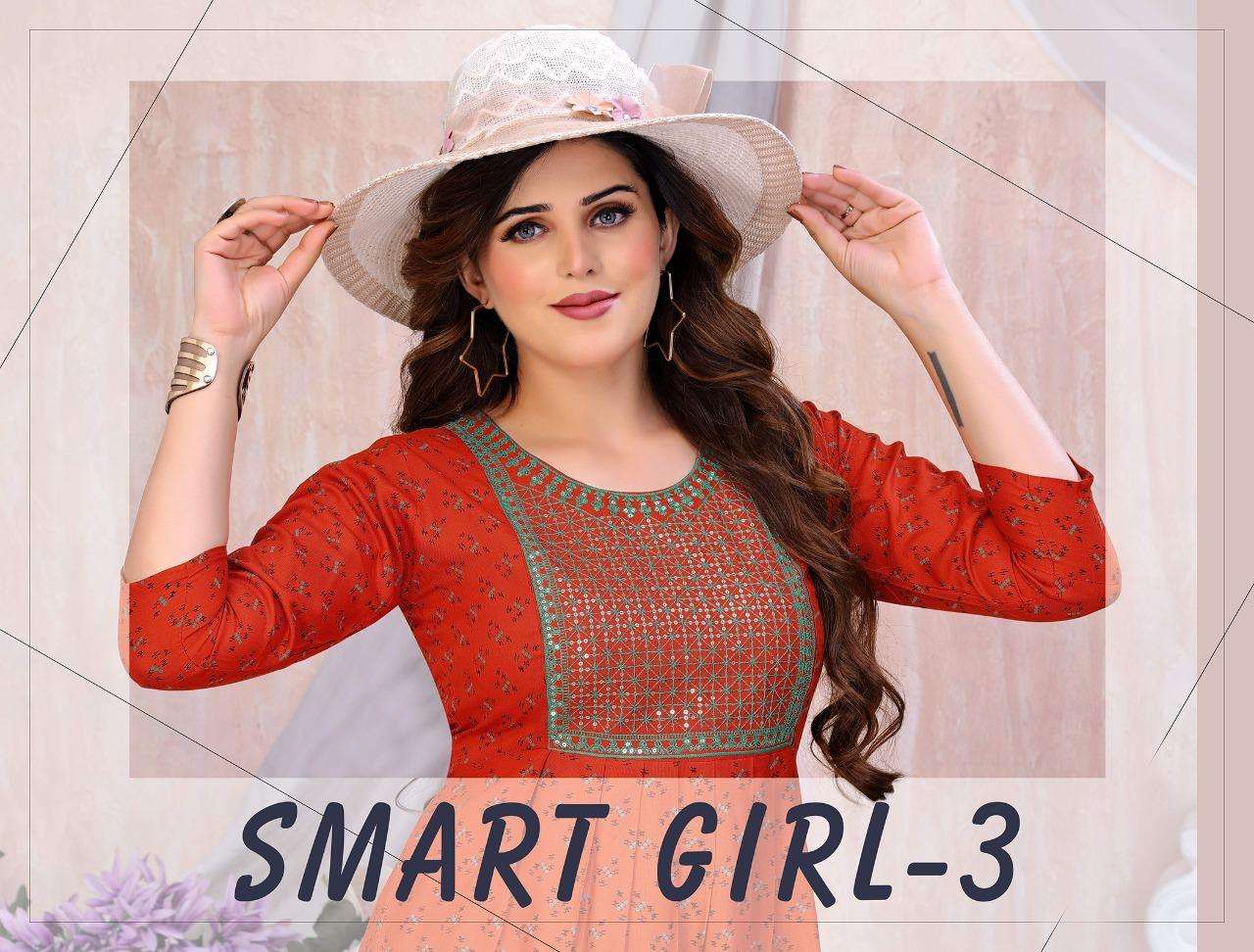 NEW RIYAA SMART GIRL-3 Rayon print EMBROIDERED KURTI CATALOG WHOLESALER BEST RATE