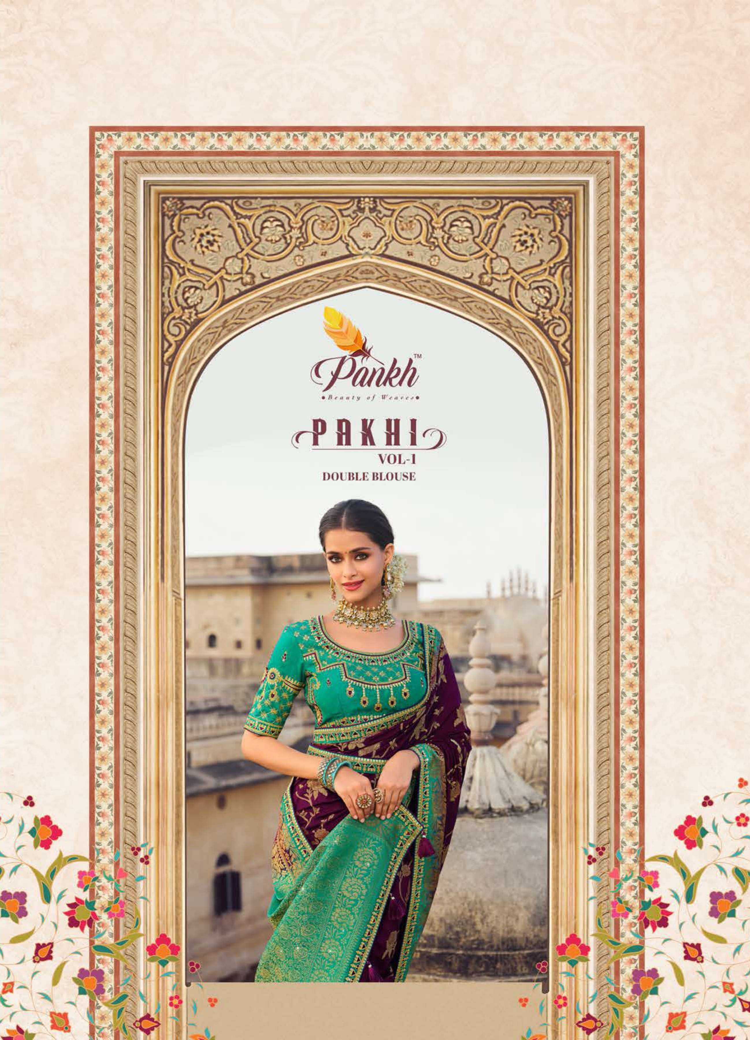 pakhi vol 1 by pankh saree 3801-3813 series exclusive party wear saree with double blouse