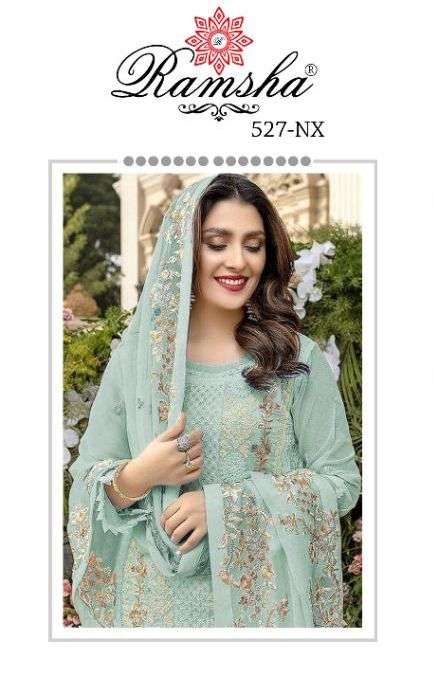 ramsha 527 nx georgette pakistani designer work dresses collection at kc