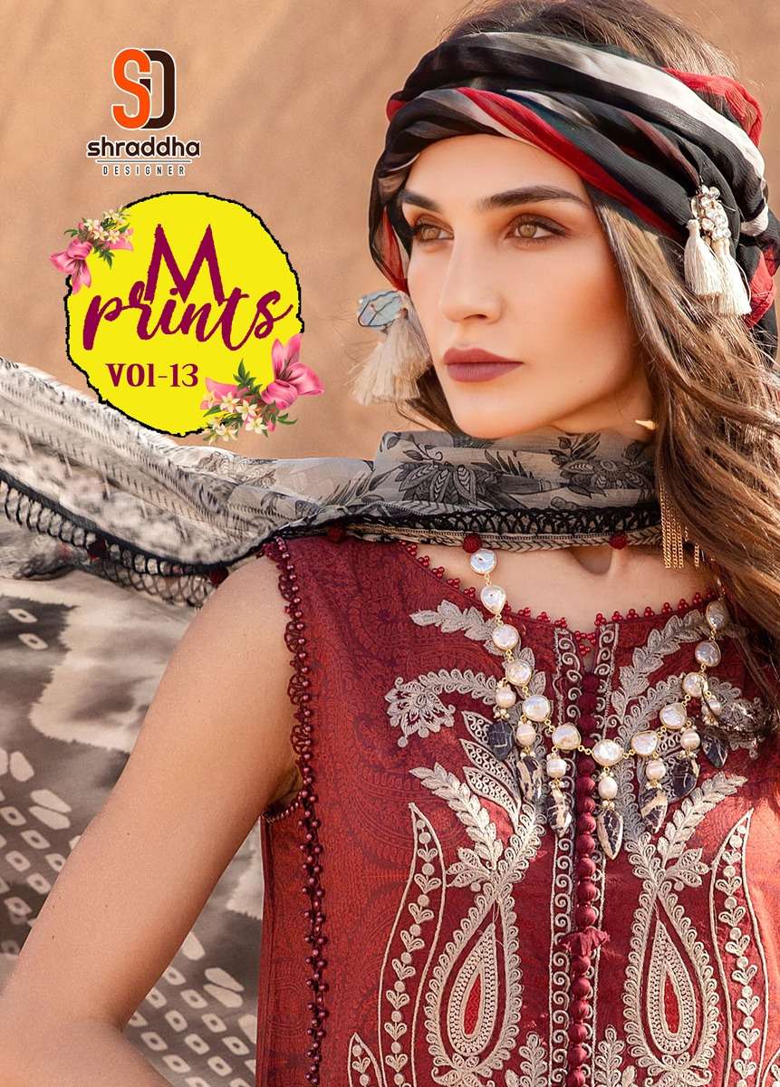 shraddha m print vol 13 lawn cotton pakistani winter dresses