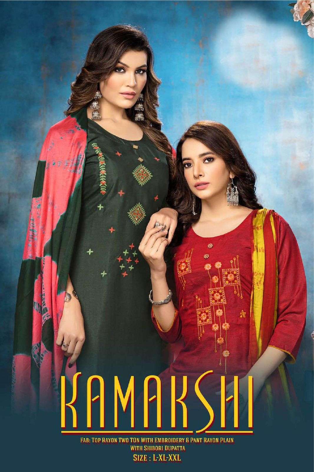 TRENDY KAMAKSHI RAYON TWO TONE READYMADE SUIT CATALOG WHOLESALER BEST RATE AHMEDABAD SURAT