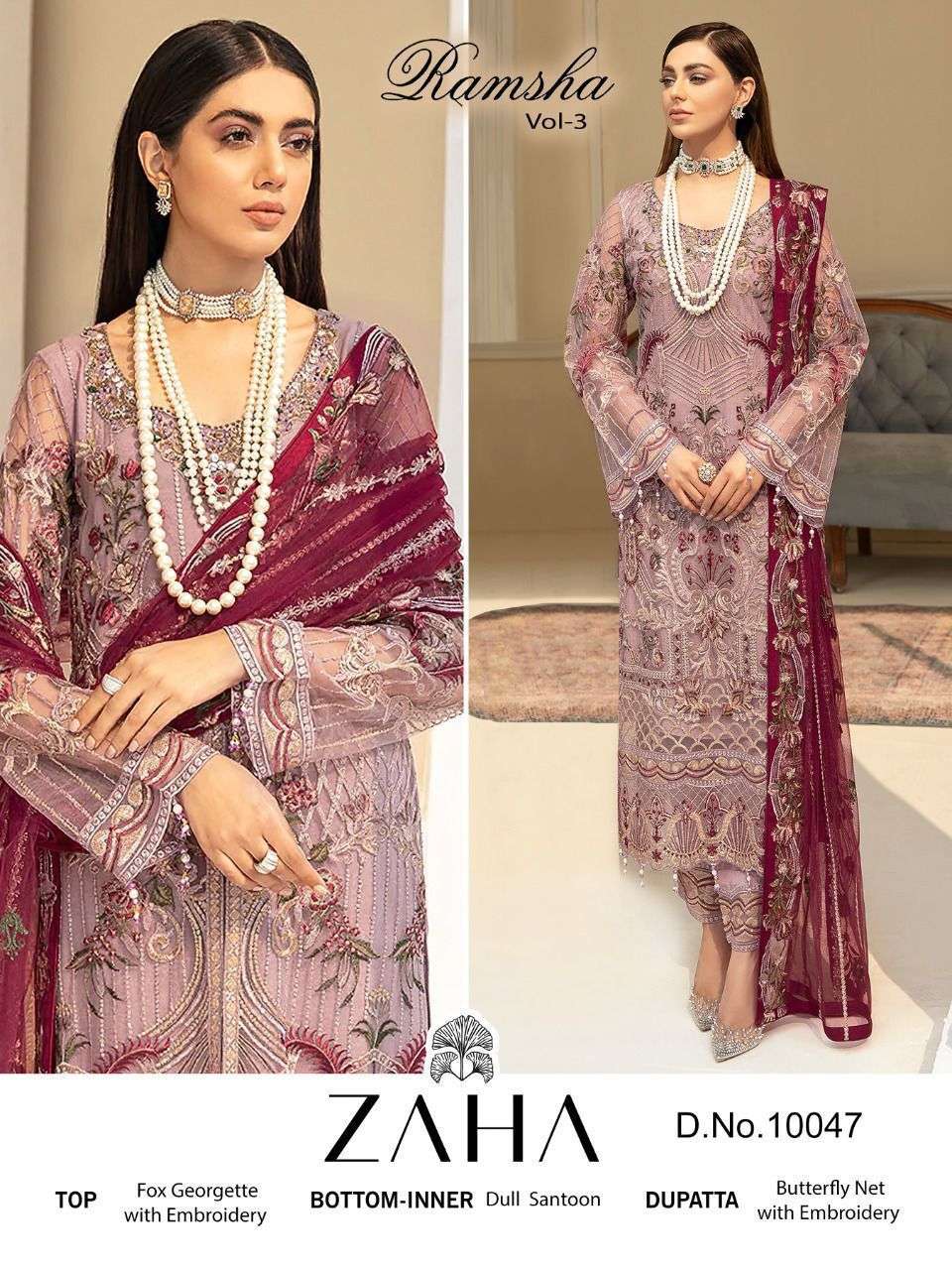 zaha 10047 design best singel pakistani suit brand at best price 