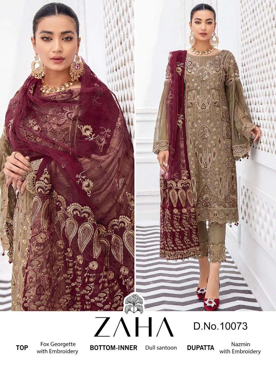 zaha 10073 design single piece pakistani dress wholesale price 