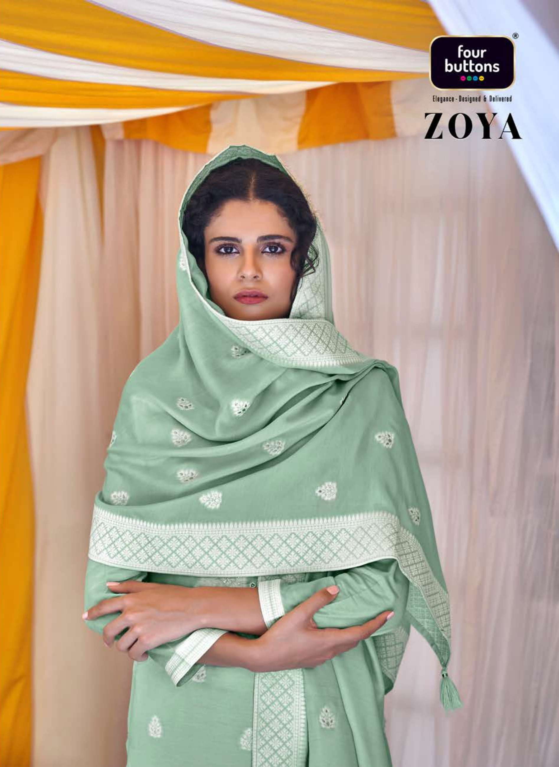 zoya by four buttons readymade 3 piece salwar kameez designer set