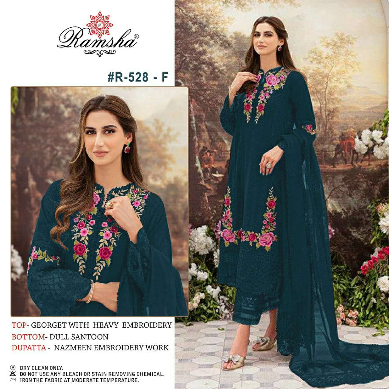 528 nx by ramsha georgette embroidery pakistani salwar kameez