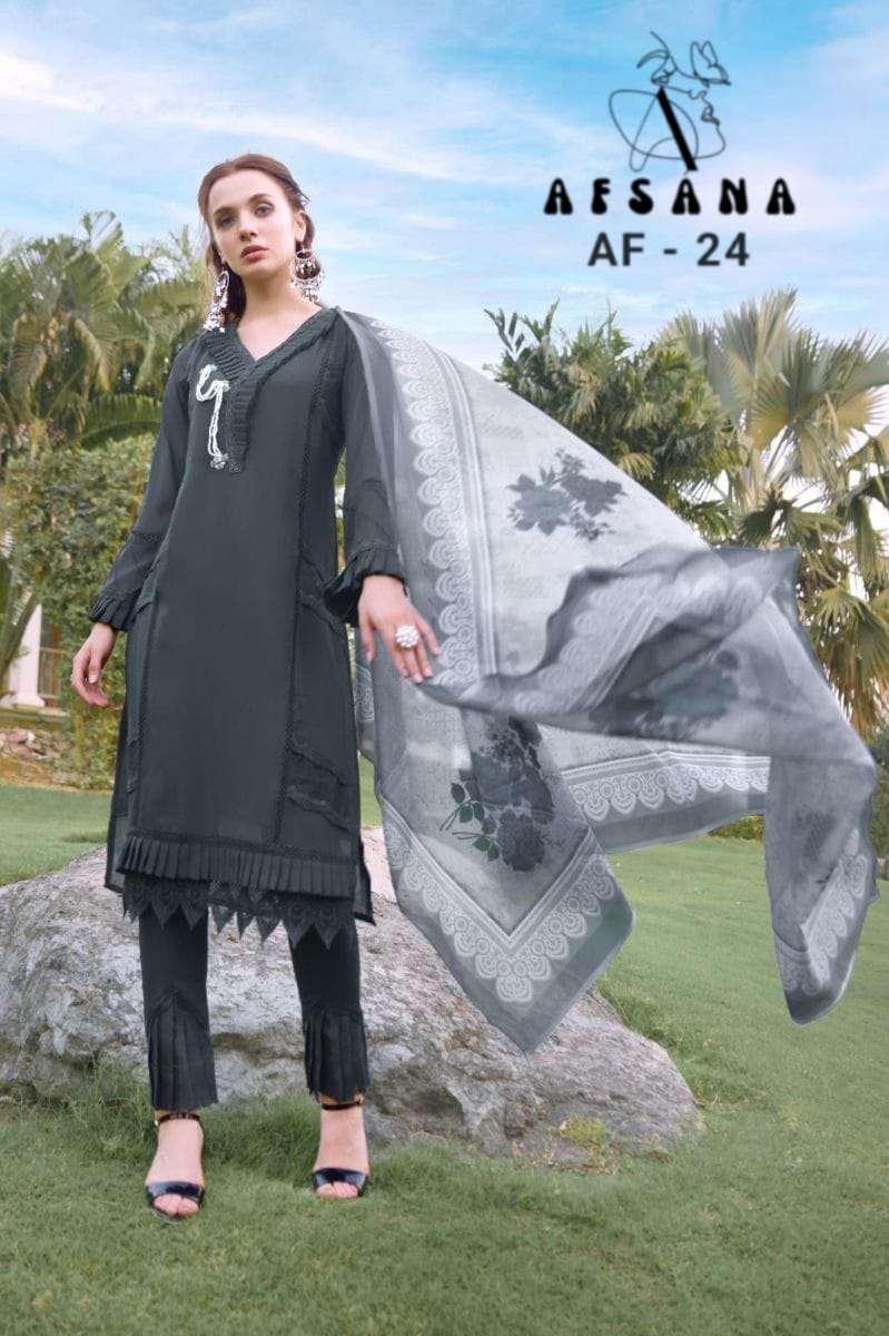 af 24 by afsana georgette readymade pakistani 3 piece collection