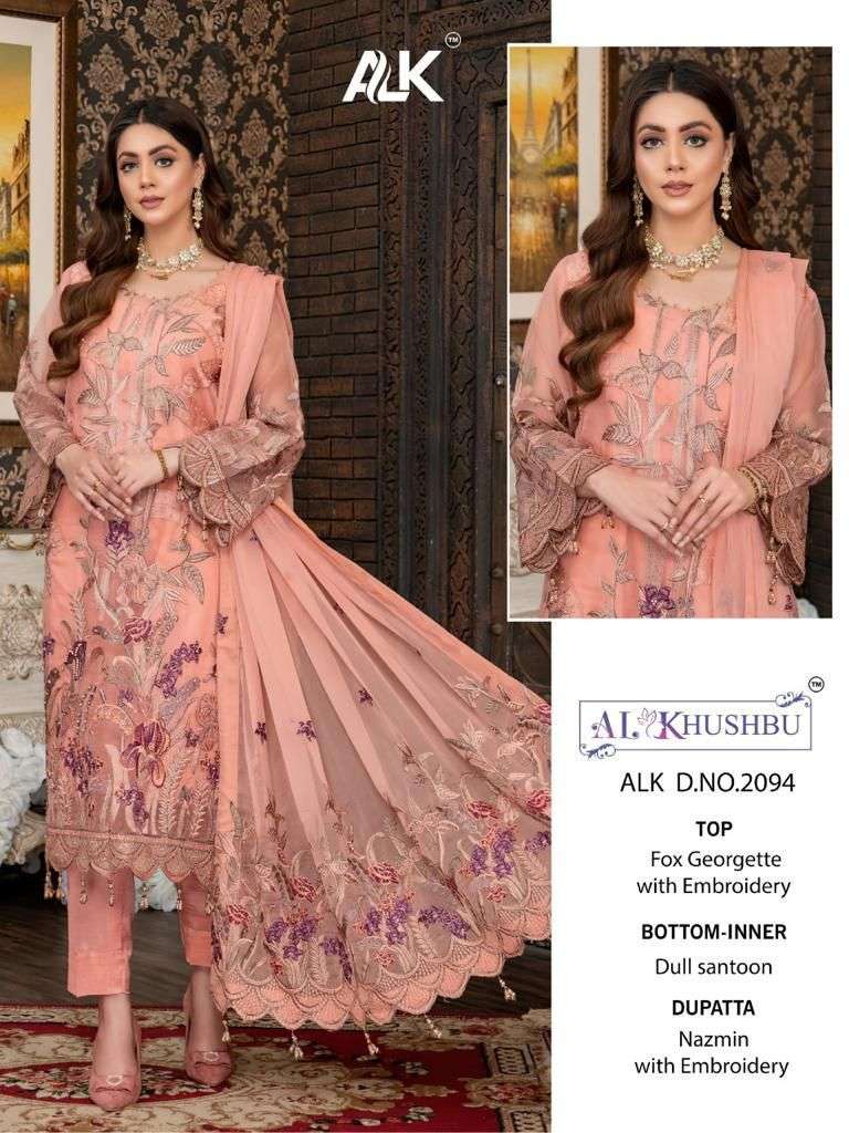 al khushbu alk 2094 single design pakistani dress for women 