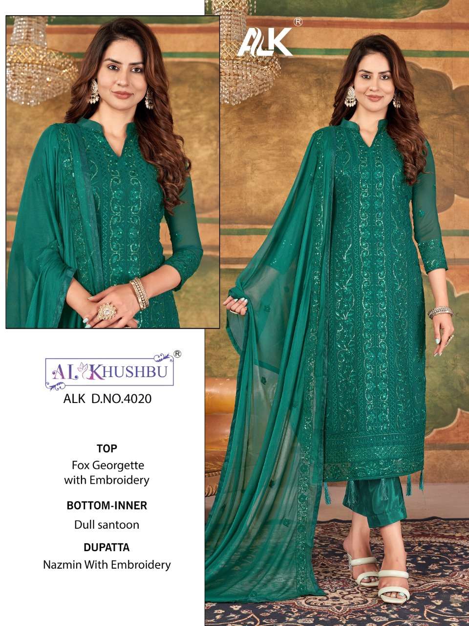 alk 4020 design georgette pakistani single design with wholesale price 