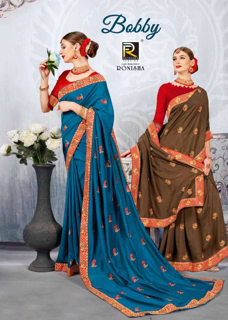 Bobby by ranjna saree embroidery worked beautifully saree collecton 