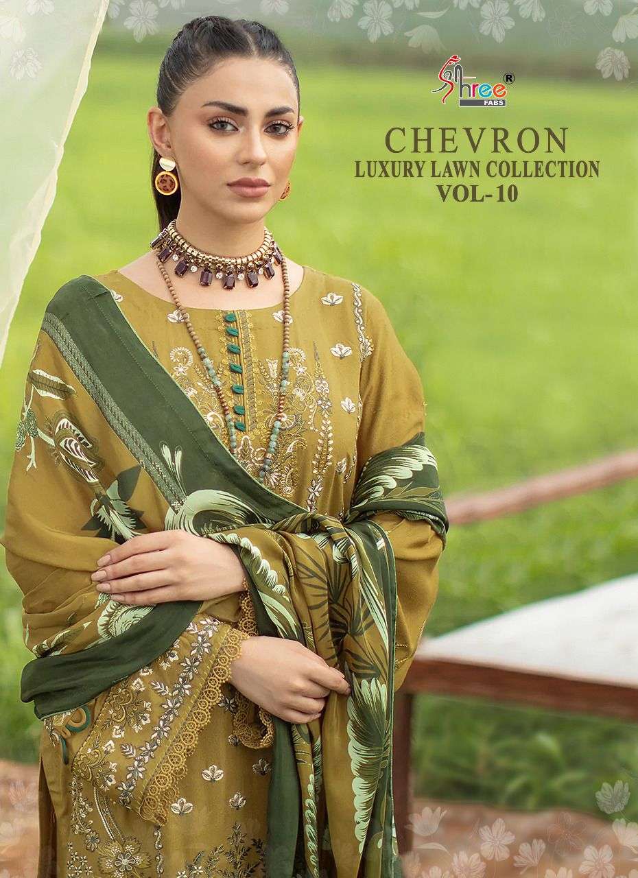 chevron luxury lawn vol 10 by shree fabs cotton pakistani dresses