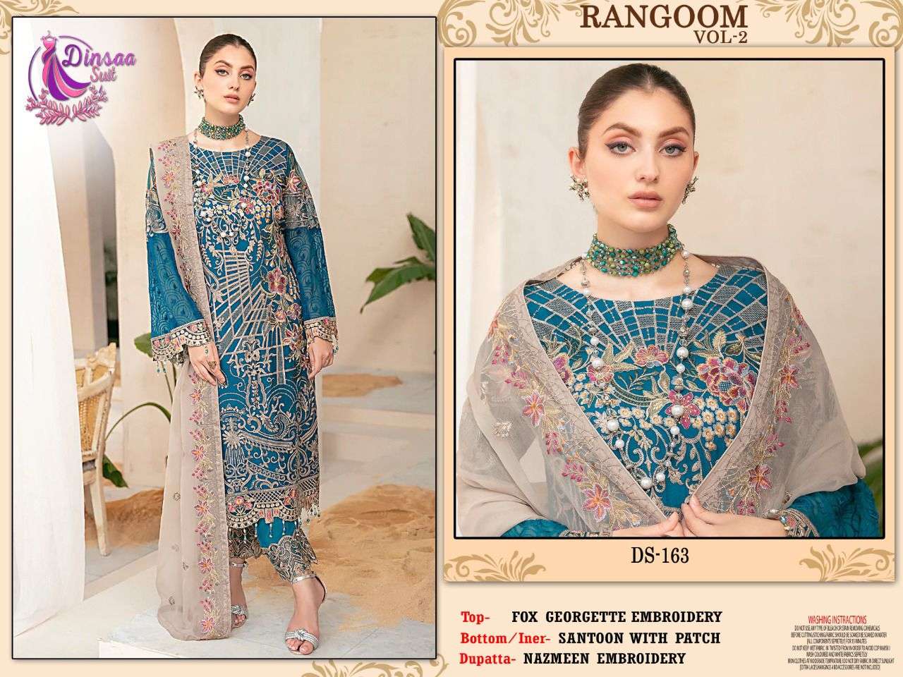 dinsaa suit rangoon vol 2 pakistani long designer suit exporter wholesaler