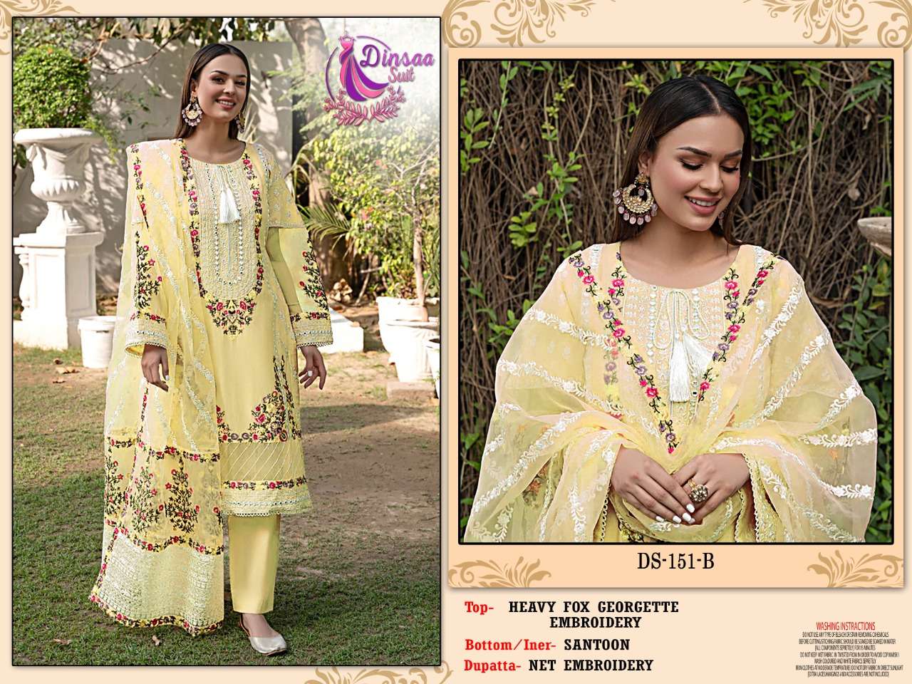 ds 151 by dinsaa suit georgette pakistani dresses supplier