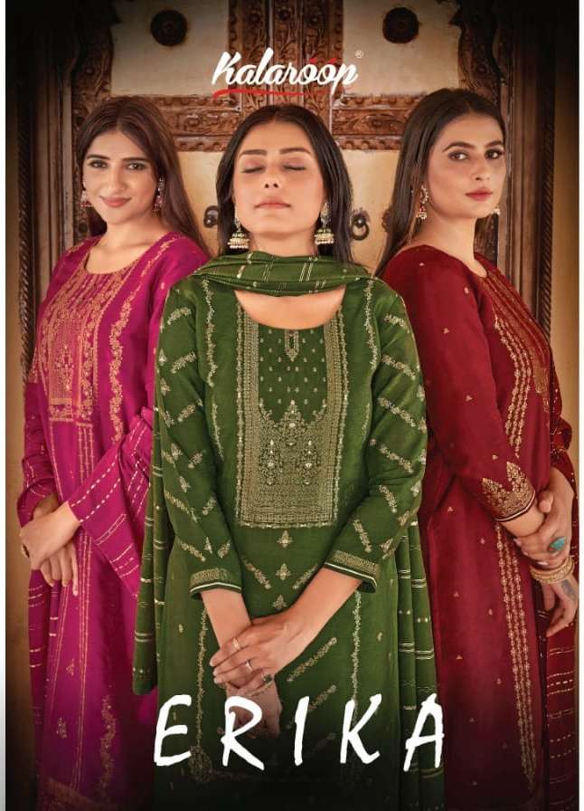 erika by kalaroop pure jacquard readymade salwar kameez