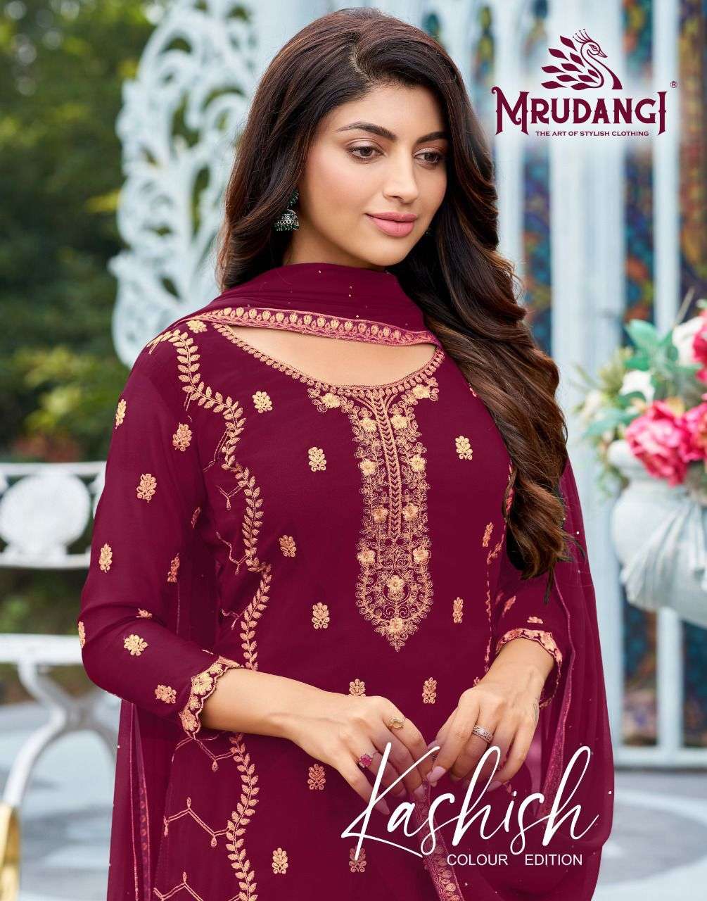 mrudangi kashish 2014 colours georgette embroidery designer suit