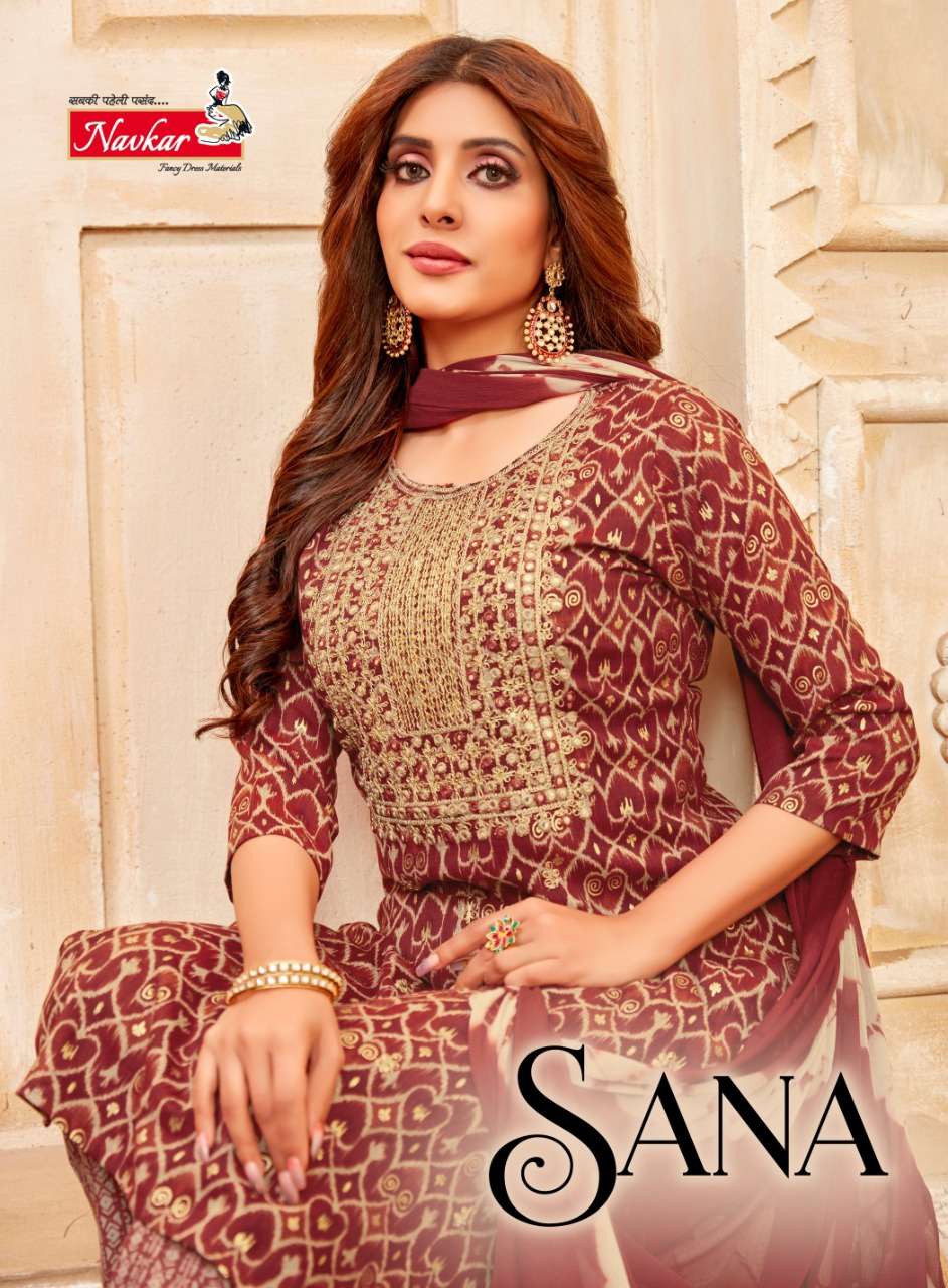 navkar sana readymade rayon printed ladies suits 