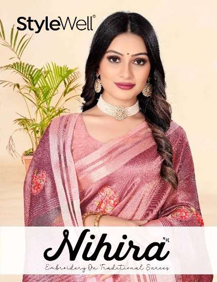 nihira by stylewell silk embroidery saree online supplier