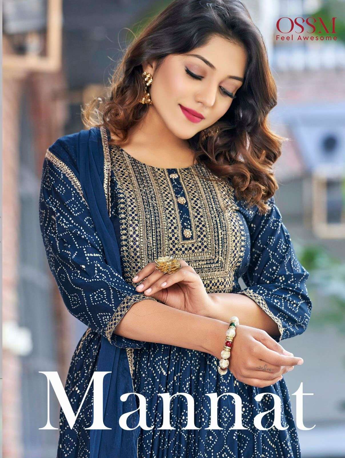 ossm present mannat premium 3 piece readymade nyra style suits