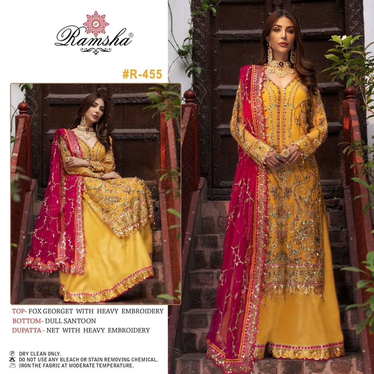 ramsha r 455 single design pakistani dress at best rate krishna creation surat 