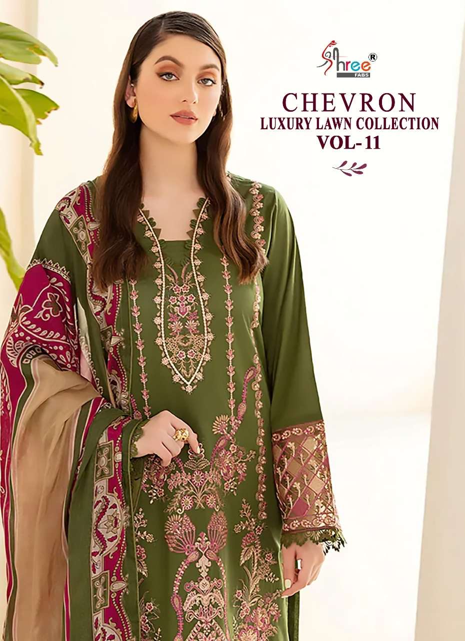 shree fabs chevron luxury lawn vol 11 lawn cotton pakistani fancy suits