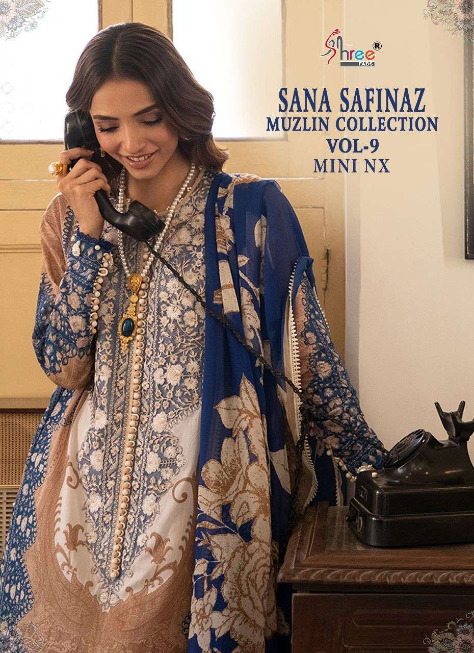 shree fabs sana safinaz muzlin vol 9 mini nx pakistani dress best rate seller 