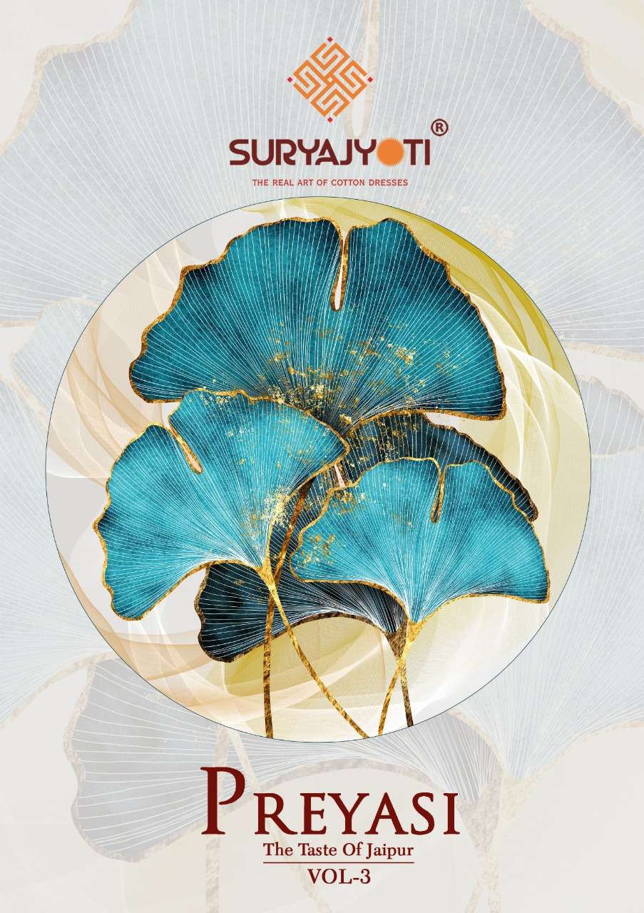 suryajyoti preyasi vol 3 jaipuri prints readymade cotton salwar kameez catalog 