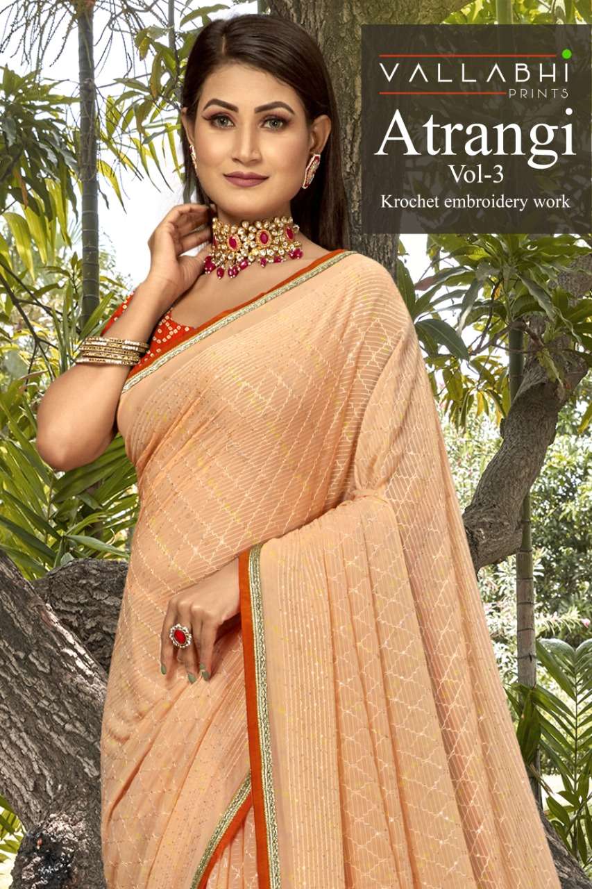 vallabhi atrangi vol 3 krochet work designer saree wholesaler