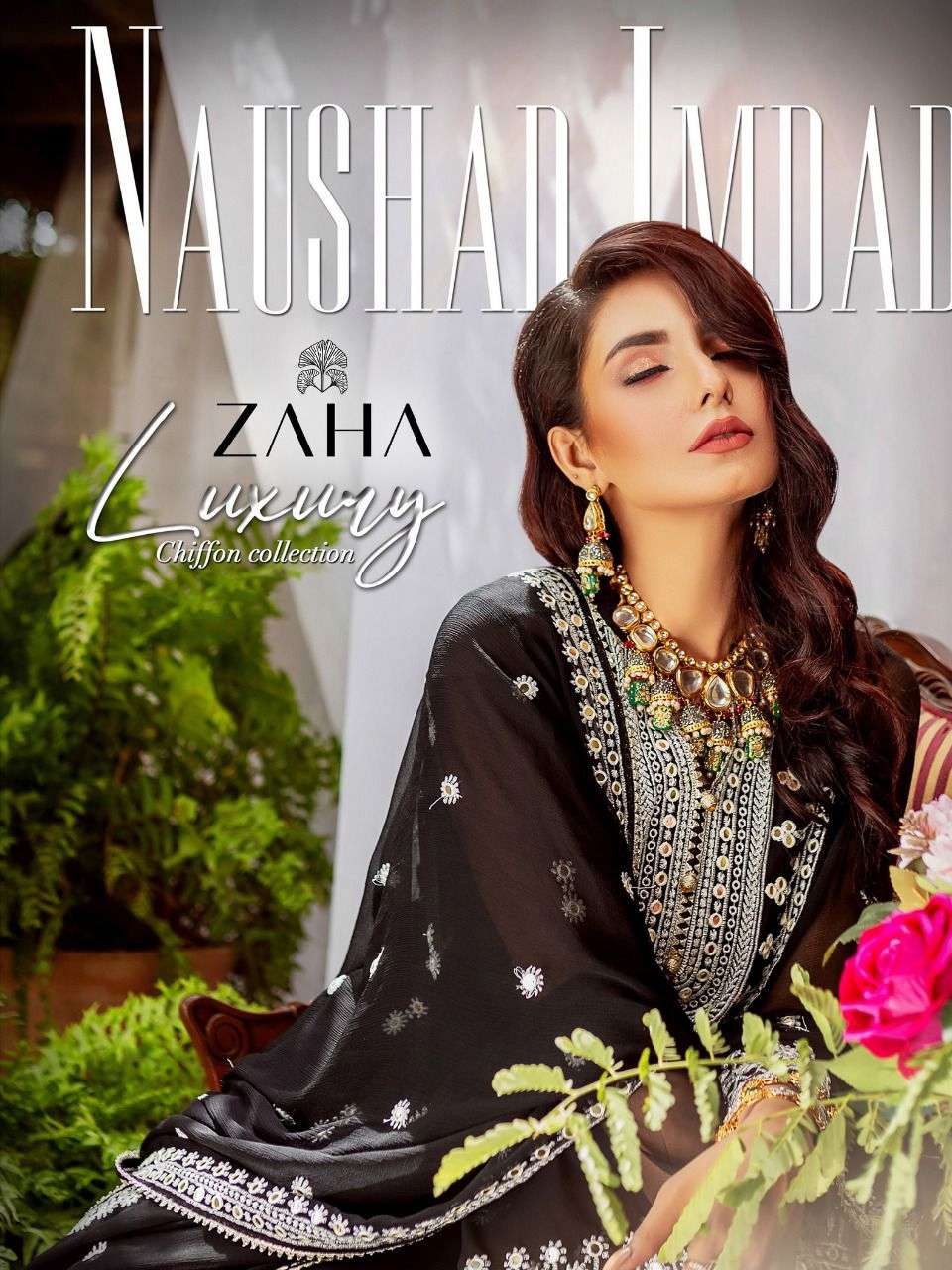 zaha naushad imdad georgette embroidery pakistani dresses