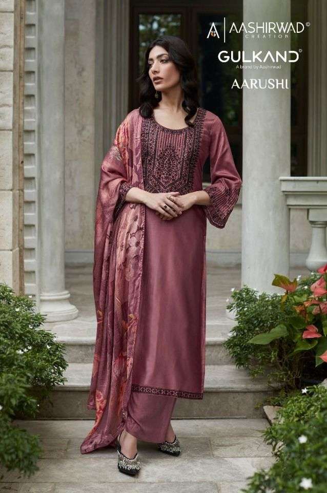 aarushi by aashirwad gulkand silk exclusive fancy suit exporter